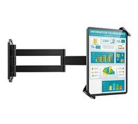 AboveTEK Support Mural pour Tablette de 7 à 11 Pouces y Compris iPad/Galaxy Tab/Ardoise/Fire et Plus - Verrou de Sécurité Antivol et Clé - Support Pivotant Articulé Réglable à Long Bras