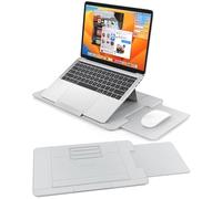 AboveTEK Table de bureau pour ordinateur portable - Ergonomique avec surface antidérapante - Protection contre la chaleur - Tapis de souris rétractable pour ordinateur portable - Pour lit, canapé