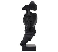 aboxoo Statue d’Un penseur Nous invitant à Garder Le Silence, Sculpture Abstraite Moderne en résine, décoration de Bureau, Atelier, Salle d’étude, Piano, Noir