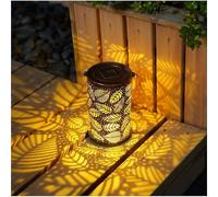 ABPWO Lanterne de jardin solaire colorée à motif de tournesol - Étanche - Décoration de jardin pour cour, terrasse, cadeaux (feuille, 1 pièce)