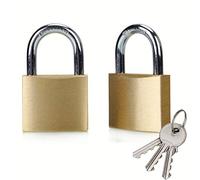 ABRAFOX Lot de 2 cadenas à clé identique en laiton massif
