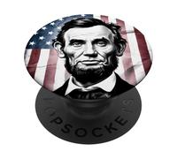 Abraham Abe Lincoln 4 Juillet Vacances USA Président Patriot PopSockets PopGrip Adhésif