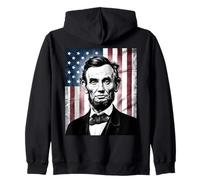 Abraham Abe Lincoln 4 Juillet Vacances USA Président Patriot Sweat à Capuche