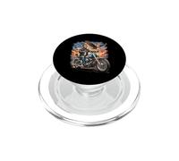 Abraham Abe Lincoln Motorcycle USA Flag Biker 4 Juillet PopSockets PopGrip pour MagSafe