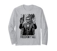 Abraham Lincoln 4th Of July Freedom Y'All Drapeau en mousse Manche Longue