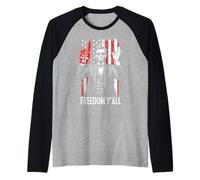 Abraham Lincoln 4th Of July Freedom Y'All Drapeau en mousse Manche Raglan