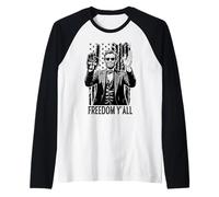 Abraham Lincoln 4th Of July Freedom Y'All Drapeau en mousse Manche Raglan