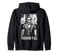 Abraham Lincoln 4th Of July Freedom Y'All Drapeau en mousse Sweat à Capuche