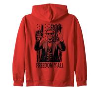 Abraham Lincoln 4th Of July Freedom Y'All Drapeau en mousse Sweat à Capuche