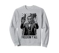 Abraham Lincoln 4th Of July Freedom Y'All Drapeau en mousse Sweatshirt