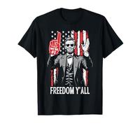 Abraham Lincoln 4th Of July Freedom Y'All Drapeau en mousse T-Shirt