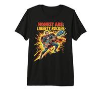 Abraham Lincoln Abe Lincoln Jouant de la Guitare BD T-Shirt Haut de Gamme