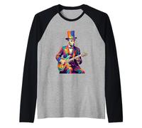 Abraham Lincoln Abe Lincoln Jouant de la Guitare Pop Art Manche Raglan