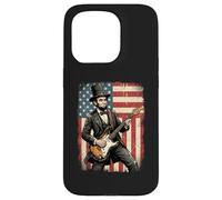 Abraham Lincoln Guitare électrique à Bascule Drapeau américain Coque pour iPhone 15 Pro