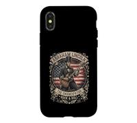 Abraham Lincoln Guitare Rock Émancipateur Drapeau Américain Coque pour iPhone X/XS