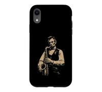 Abraham Lincoln Jouant du Saxophone drôle Sax Player Musicien Coque pour iPhone XR