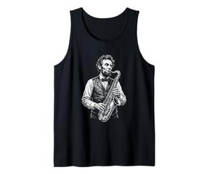 Abraham Lincoln Jouant du Saxophone Histoire drôle Débardeur