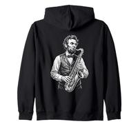 Abraham Lincoln Jouant du Saxophone Histoire drôle Sweat à Capuche
