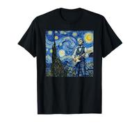 Abraham Lincoln Joue de la Guitare Abe L. Starry Night Van Gogh T-Shirt