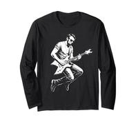 Abraham Lincoln Joue de la Guitare drôle Abe Vintage Rock Band Manche Longue