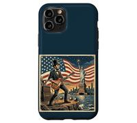 Abraham Lincoln Playing Electric Guitar 4th of July Retro Coque pour iPhone 11 Pro