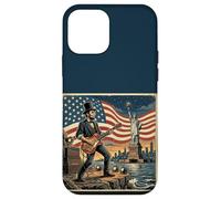 Abraham Lincoln Playing Electric Guitar 4th of July Retro Coque pour iPhone 12 Mini