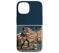 Abraham Lincoln Playing Electric Guitar 4th of July Retro Coque pour iPhone 14