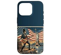 Abraham Lincoln Playing Electric Guitar 4th of July Retro Coque pour iPhone 16 Pro