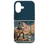Abraham Lincoln Playing Electric Guitar 4th of July Retro Coque pour iPhone 17