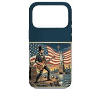Abraham Lincoln Playing Electric Guitar 4th of July Retro Coque pour iPhone 17 Pro