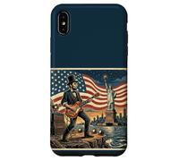 Abraham Lincoln Playing Electric Guitar 4th of July Retro Coque pour iPhone XS Max