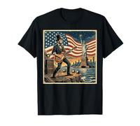 Abraham Lincoln Playing Electric Guitar 4th of July Retro T-Shirt