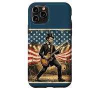 Abraham Lincoln Playing Electric Guitar 4th of July Vintage Coque pour iPhone 11 Pro