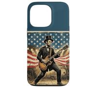 Abraham Lincoln Playing Electric Guitar 4th of July Vintage Coque pour iPhone 13 Pro
