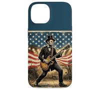 Abraham Lincoln Playing Electric Guitar 4th of July Vintage Coque pour iPhone 14