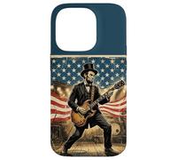 Abraham Lincoln Playing Electric Guitar 4th of July Vintage Coque pour iPhone 14 Pro