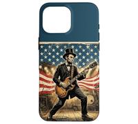 Abraham Lincoln Playing Electric Guitar 4th of July Vintage Coque pour iPhone 16 Pro Max