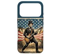 Abraham Lincoln Playing Electric Guitar 4th of July Vintage Coque pour iPhone 17 Pro