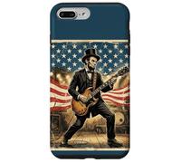 Abraham Lincoln Playing Electric Guitar 4th of July Vintage Coque pour iPhone 7 Plus/8 Plus