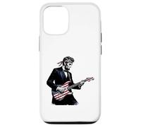 Abraham Lincoln Playing Guitar Patriotic Funny July 4th Coque pour iPhone 12/12 Pro
