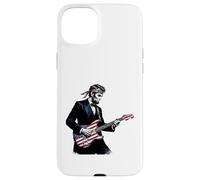 Abraham Lincoln Playing Guitar Patriotic Funny July 4th Coque pour iPhone 15 Plus