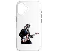 Abraham Lincoln Playing Guitar Patriotic Funny July 4th Coque pour iPhone 16