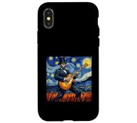Abraham Lincoln Playing Guitar Patriotic Funny July 4th Coque pour iPhone X/XS
