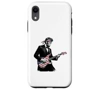 Abraham Lincoln Playing Guitar Patriotic Funny July 4th Coque pour iPhone XR