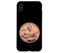 Abraham Lincoln Playing Guitar Patriotic Funny July 4th Coque pour iPhone XS Max