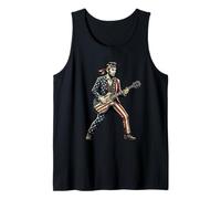 Abraham Lincoln Rock Star Guitare Drapeau américain Débardeur