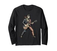 Abraham Lincoln Rock Star Guitare Drapeau américain Manche Longue