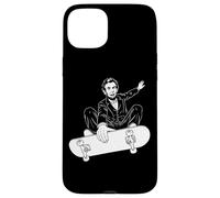 Abraham Lincoln Skateboard Indy Grab Imprimé Blanc Coque pour iPhone 15 Plus