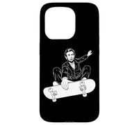 Abraham Lincoln Skateboard Indy Grab Imprimé Blanc Coque pour iPhone 15 Pro