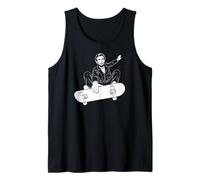 Abraham Lincoln Skateboard Indy Grab Imprimé Blanc Débardeur